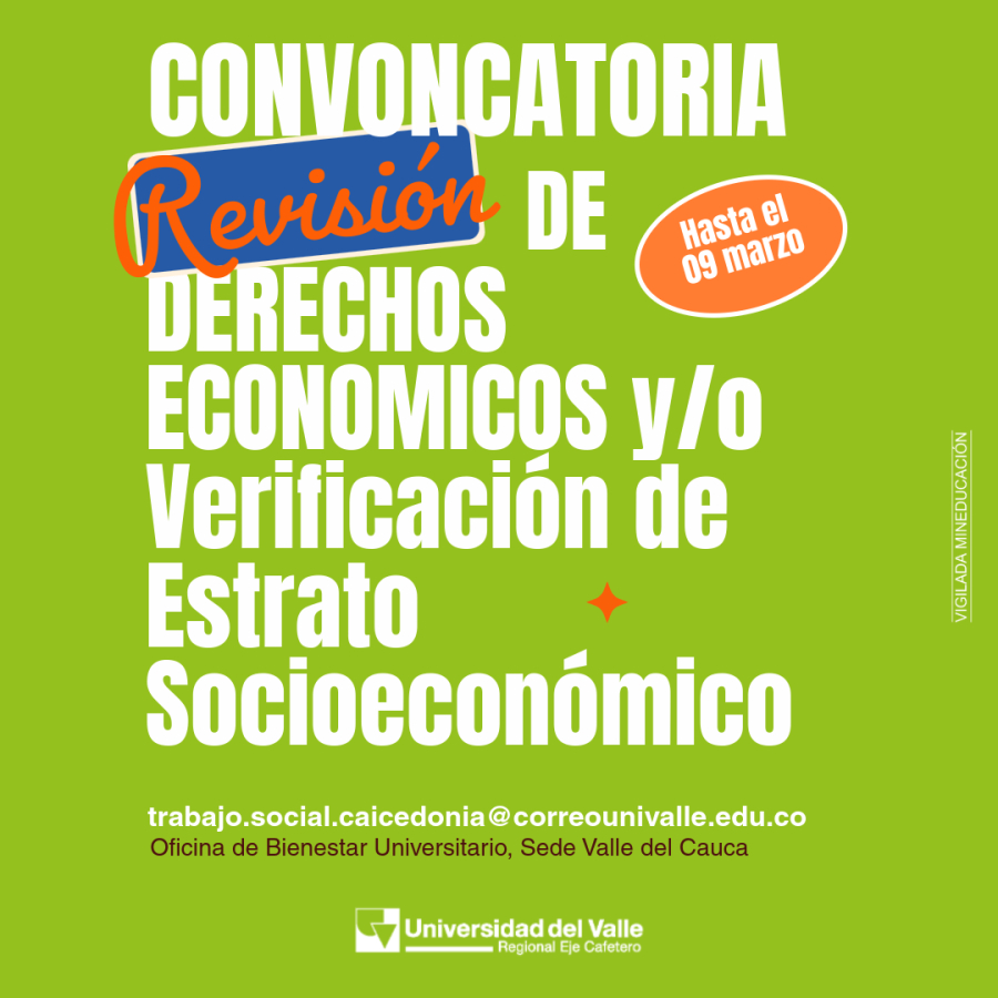 Revisi&oacute;n de Derechos Econ&oacute;micos y/o Verificaci&oacute;n de Estrato 2026-I